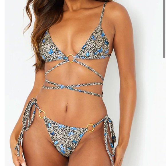 PrettyLittleThing Other - Leopard Butterfly Ring Triangle Itsy Bitsy Bikini